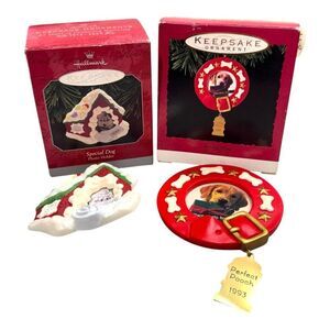 Hallmark Keepsake Ornament Dog Lot Special 1998 Perfect Pooch 1993 Photo Holders